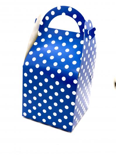 Коробка для сладостей синий горох 10/10/10 см